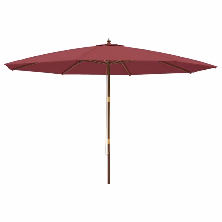 Ombrellone da Giardino con Palo Legno Rosso Bordeaux 400x273 cm