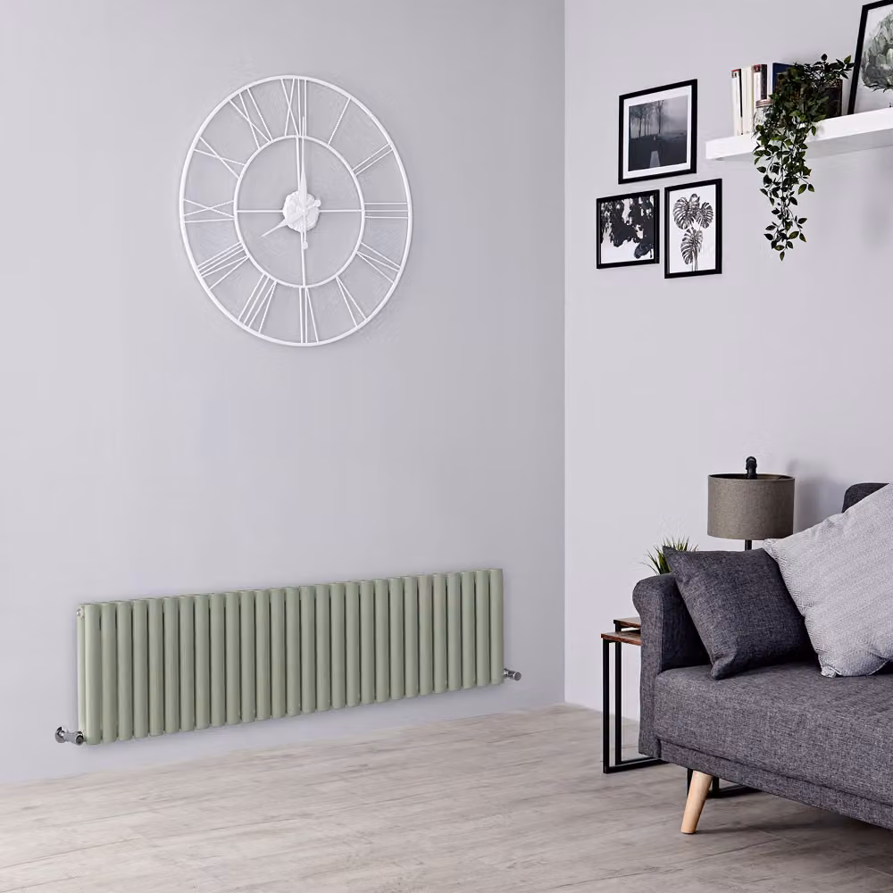 Radiatore di Design Orizzontale  Verde (Sage Leaf Green) -  400mm x 1652mm  - Pannello Doppio  - Revive