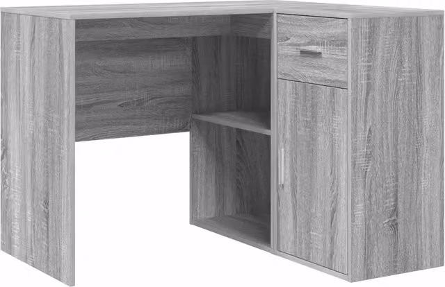 Scrivania | Tavolo da Ufficio ad angolo con cassetto Grigio Sonoma 102 x 88 x 75 cm