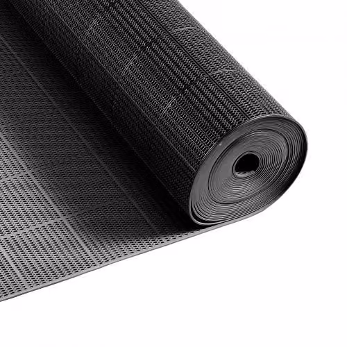 Tappeto antiscivolo e antifatica VEVOR in PVC nero, rotolo drenante grigliato per piscine, terrazze e aree umide, L: 90 cm, P: 1500 cm