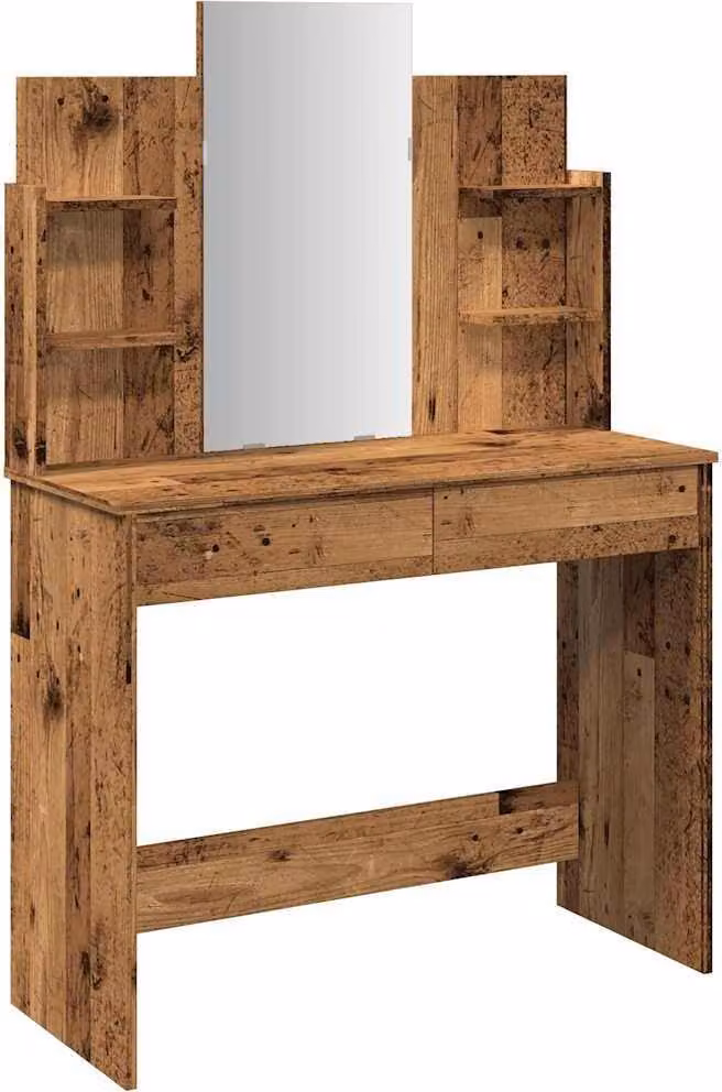 Toeletta con Specchio Legno Antico 96x39x142 cm