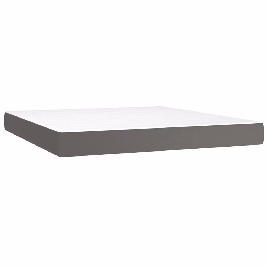 Materasso a Molle Insacchettate Rigidità Media Grigio 180x200x20 cm in Pelle finta