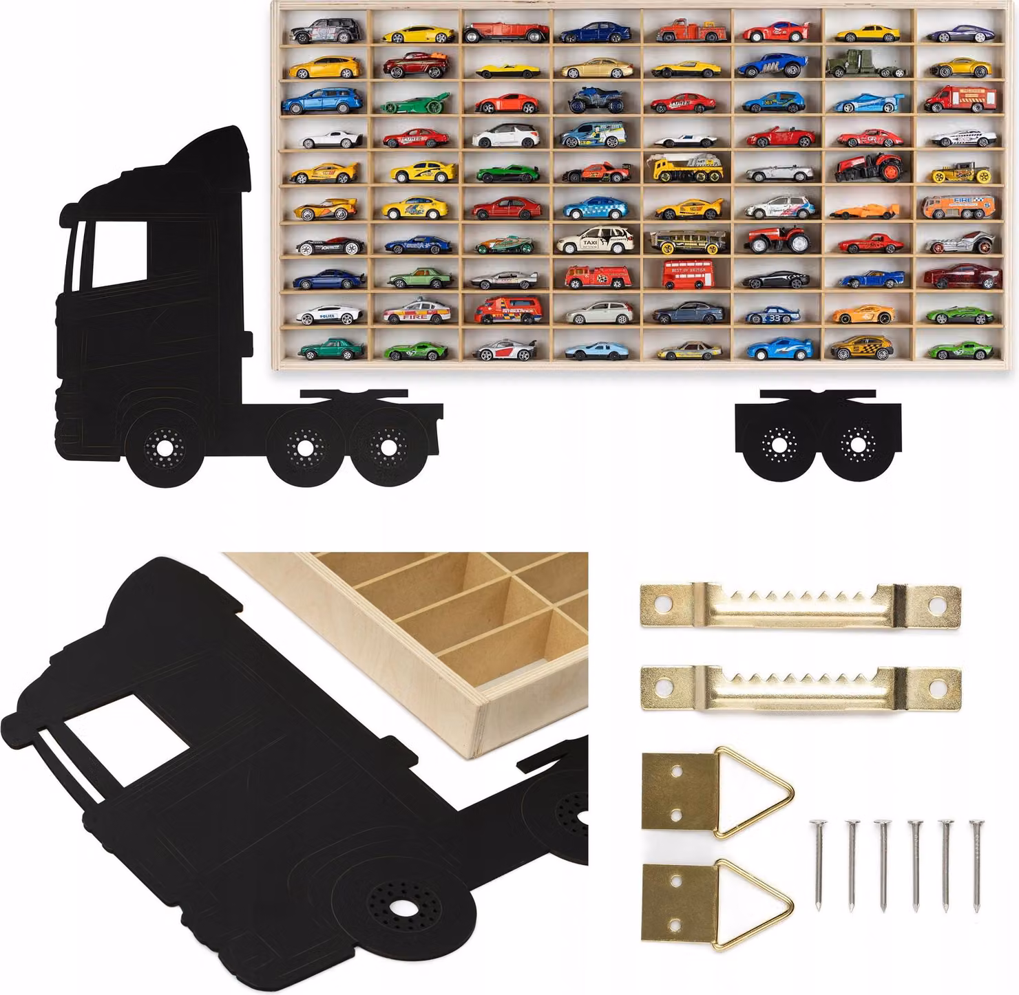 Scaffale Per Macchinine Hot Wheels 80 Spazi Per Macchinine Camion Organizzatore