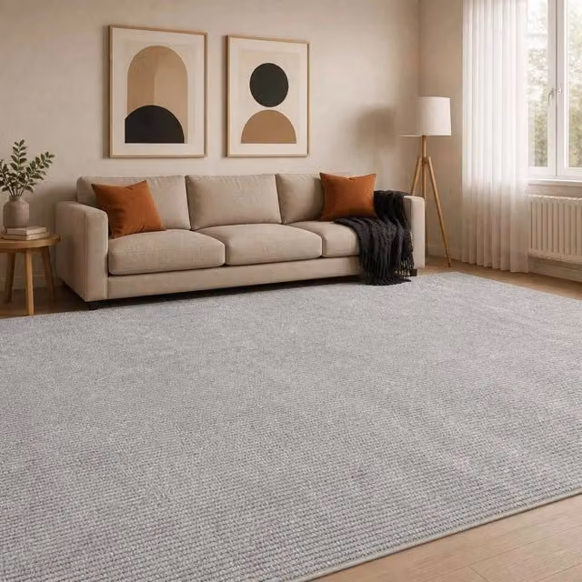 Tappeto Grigio 300 x 400 cm 100% Poliestere 3 mm Lavabile 42041674