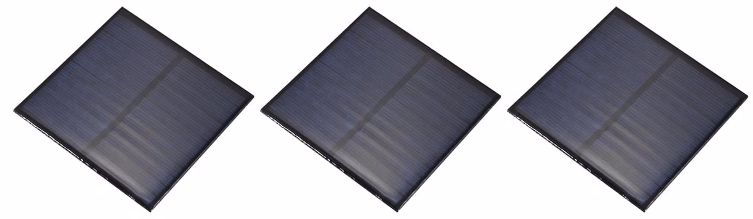 Set di 3 mini pannelli solari da 6V, 0,75W, 0,125A, dimensioni 80x80mm