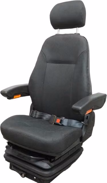 Sedile universale regolabile per peso 50-130 kg, con braccioli e schienale ribaltabile 50-90° per trattore, macchine agricole, industriali e carrelli elevatori