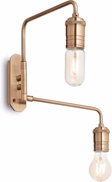 Applique Industrial-Minimal Triumph IDEAL LUX in Metallo Ottone con 2 Luci E27