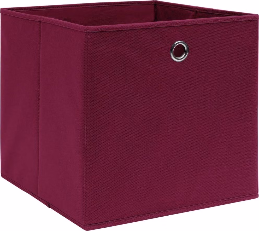 vidaXL Scatole portaoggetti 4 pz. Tessuto non tessuto 28x28x28 cm rosso scuro