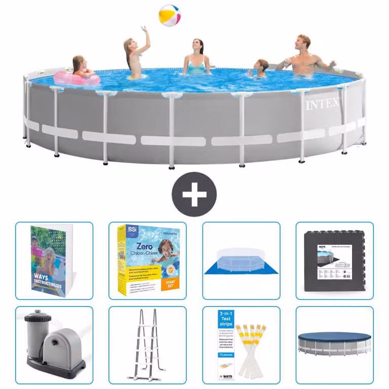 Struttura per piscina a forma di prisma - 549x122 cm - composta da 7 elementi - modello S607