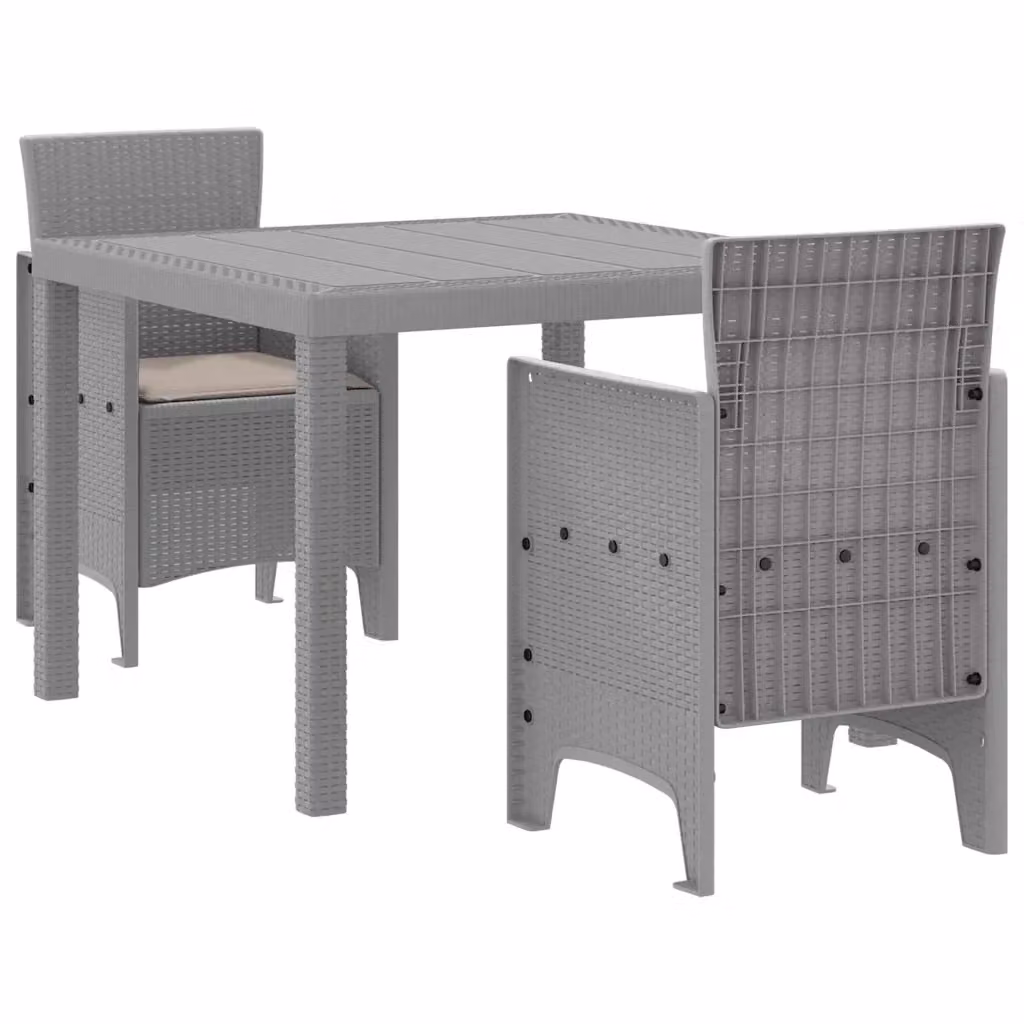 Set da giardino moderno vidaXL in rattan grigio per terrazzo e giardino – 2
