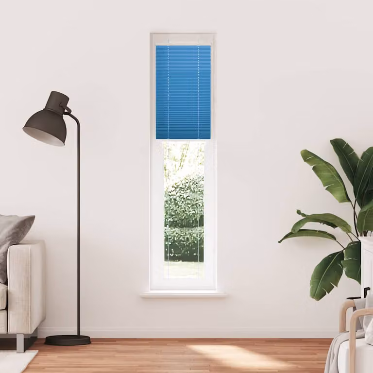 vidaXL Tenda Plissettata Blu 50x200 cm Larghezza Tessuto 49,4 cm