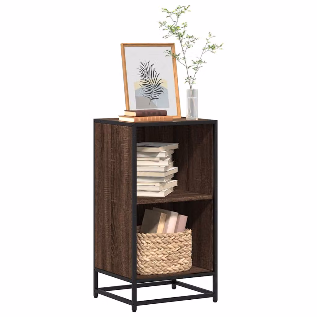 Libreria in stile industriale vidaXL in legno e metallo, colore marrone, L 40 cm x P 35 cm x H 76 cm