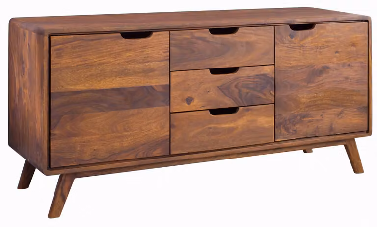 MASSIVMOEBEL24 | Credenza in legno di Sheesham 134x40x65 Noce cerato MALMÖ 2 #107
