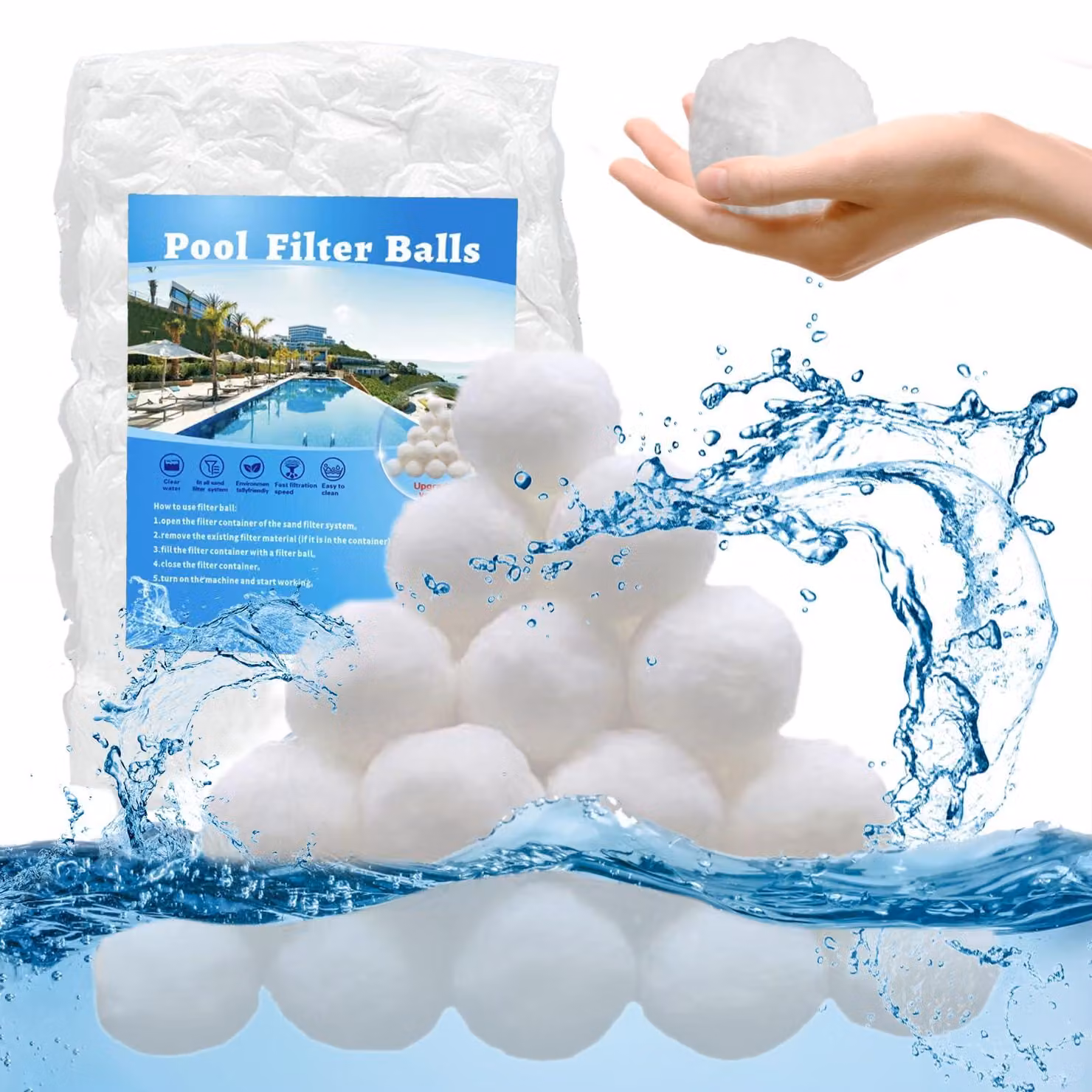 700 g di filtri per piscina, riutilizzabili ed ecologici