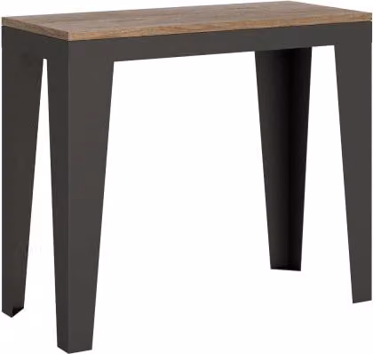 Consolle allungabile Itamoby Flame Small Evolution in Quercia Natura con telaio Antracite L/P: 90 x 40 / 196 cm