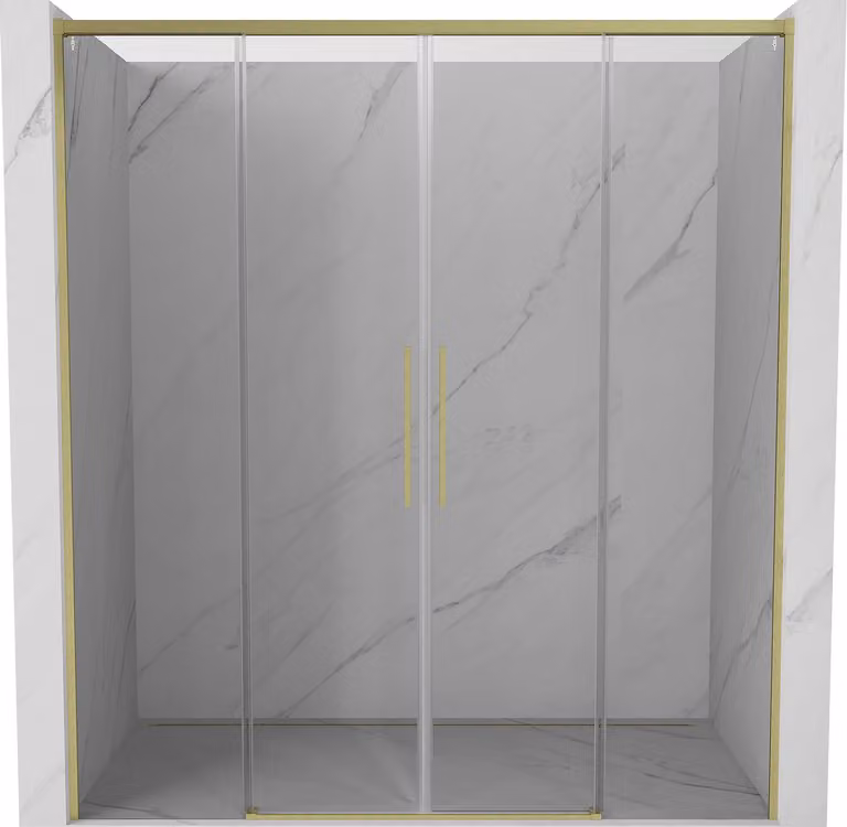 Mexen Rox porta doccia scorrevole 170 cm, trasparente, oro spazzolato - 8C2-170-002-55-00