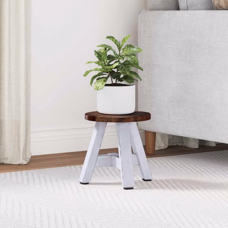 vidaXL Pouf Cubico in Legno di Mogano Naturale Marrone L/P/H: 22 x 22 x 24 cm