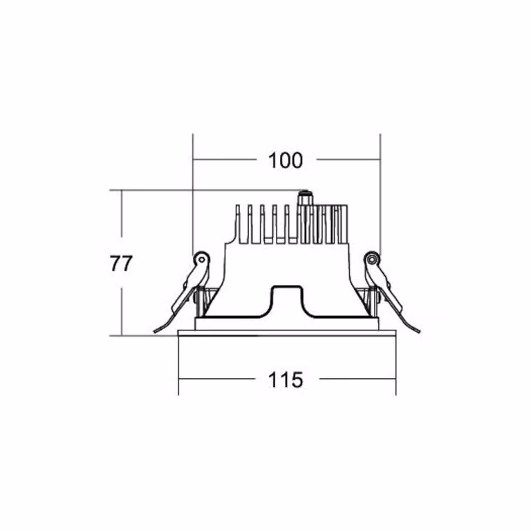 BRUMBERG Apollo Mini, sfaccettato, rotondo, 4.000 K, nero Mini, Nero, Studio / Ufficio, Alluminio, Moderno, Downlight
