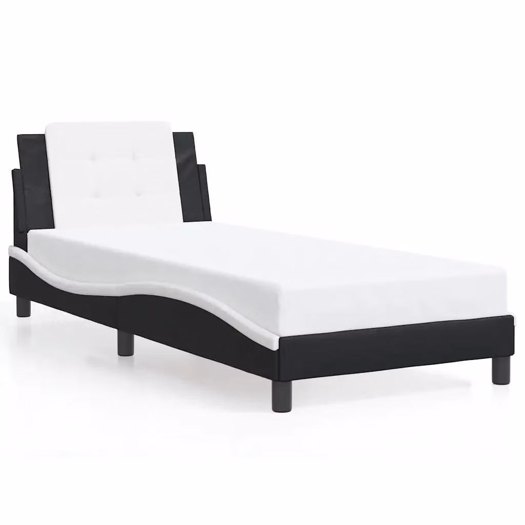 Giroletto Zadar VIDAXL senza materasso in similpelle nero e bianco L/P/H: 200 x 90 x 74,5 cm – 2