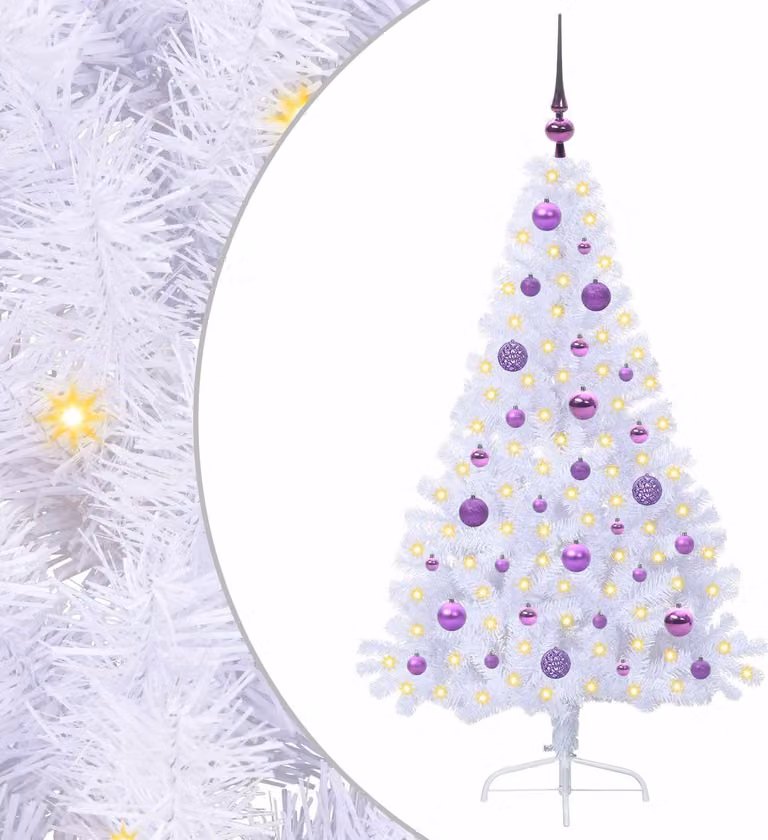 Albero di Natale artificiale Bianco 150 cm PVC e Acciaio