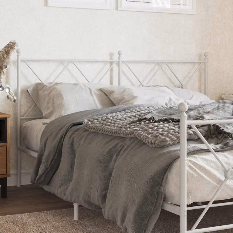 Testiera di ricambio in metallo vidaXL colore bianco per letto 160x200 cm