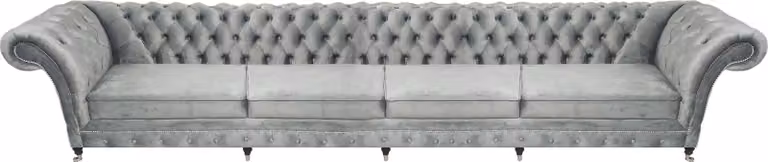 Viersitzer Sofa Couch Designer Grau Polstermöbel Luxus Wohnzimmer Chesterfield