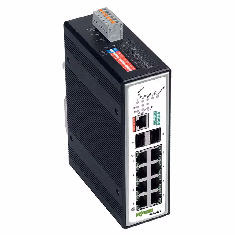 WAGO 852-603 Switch industriale gestito a 8 porte 100Base-TX a 2 slot - Switch - 1 Gbps