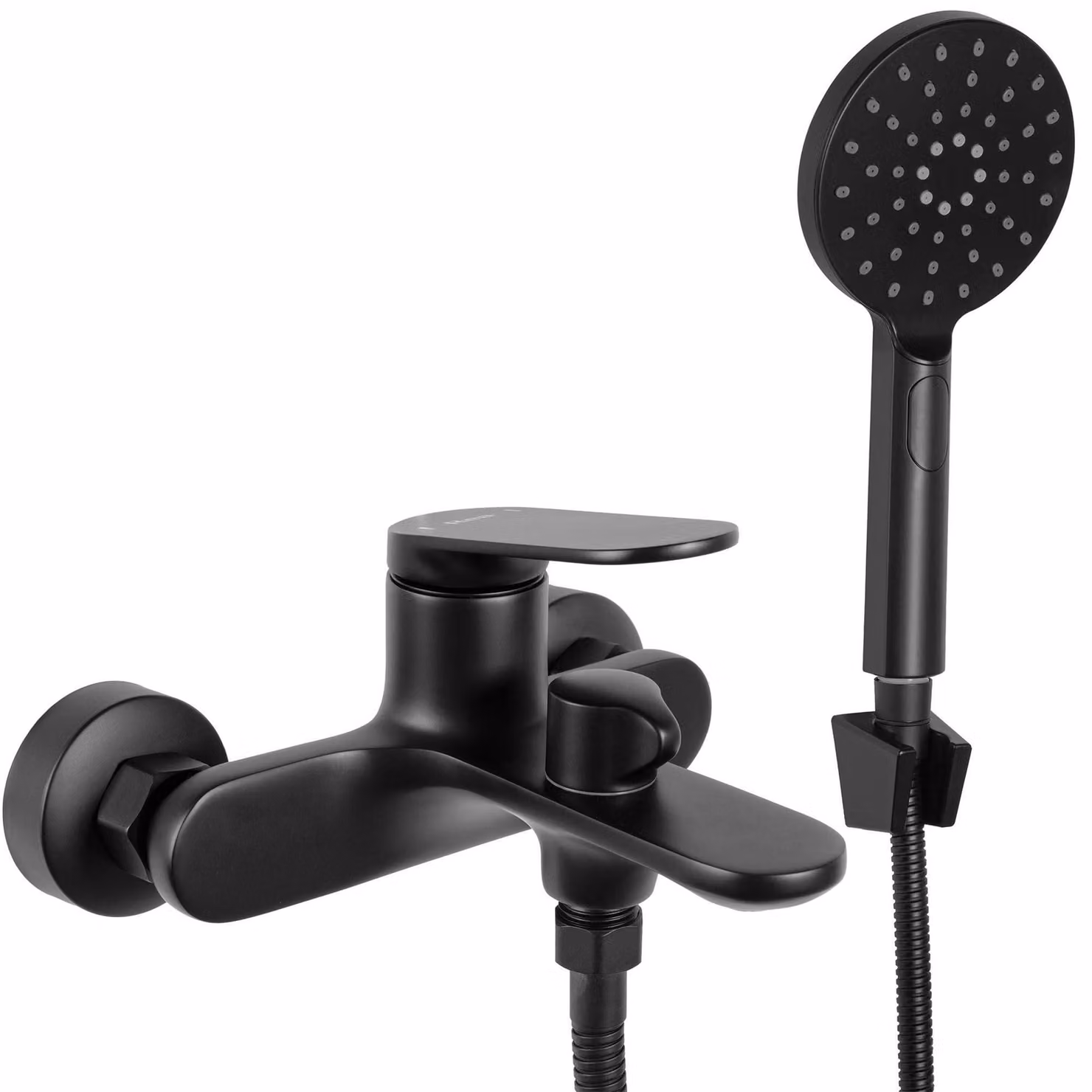 Miscelatore per vasca MARCO, da montare a parete, nero, altezza 115 mm