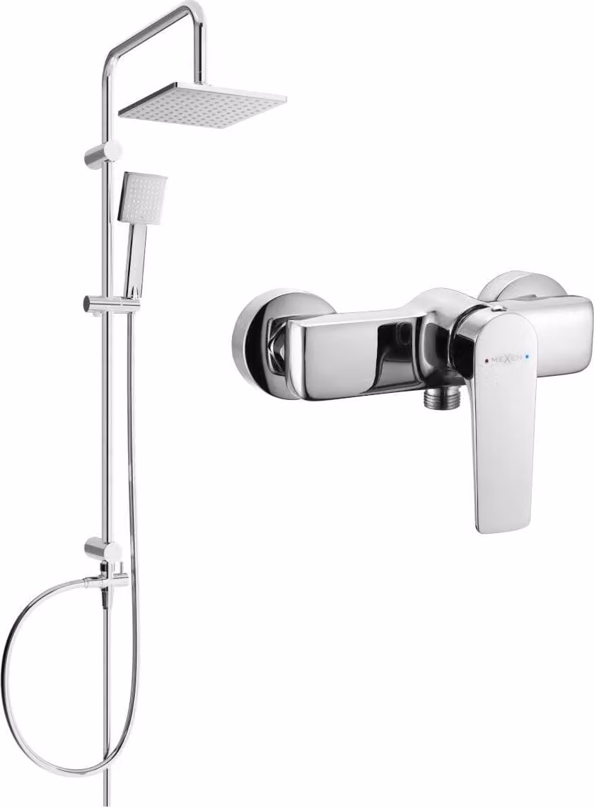 Mexen Tord set doccia esterno con soffione e miscelatore doccia Lynx, cromo - 745940200-00
