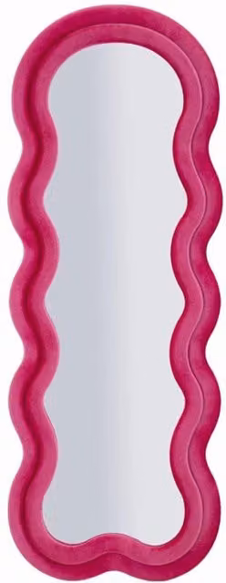 Specchio Da Muro Miki Velluto Fuxia cm 60x4x160 (misura Specchio cm 39x135)