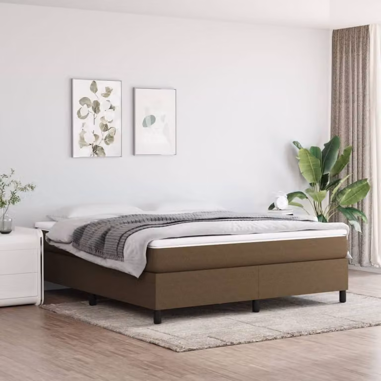 The Living Store rete marrone scuro 180x200 cm in tessuto