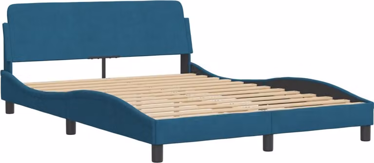 Giroletto con Testiera Dover Blu 140x190 cm in Velluto