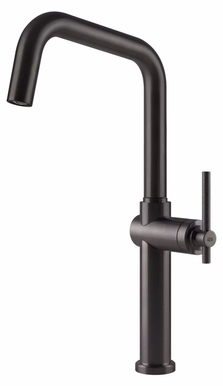 Gessi 60650, Tahem, Černá, Maniglia a leva, Autorigomabile, 707 - metallo nero, finitura PVD, 3/8"