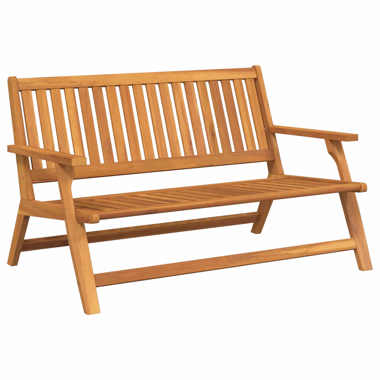 vidaXL Panca da giardino in legno di acacia marrone con braccioli L: 122 cm, P: 78 cm, H: 73 cm