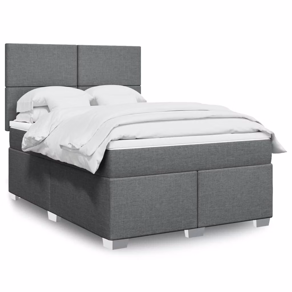 Maison Exclusive - Giroletto a Molle con Materasso Grigio Scuro 140x200cm Tessuto