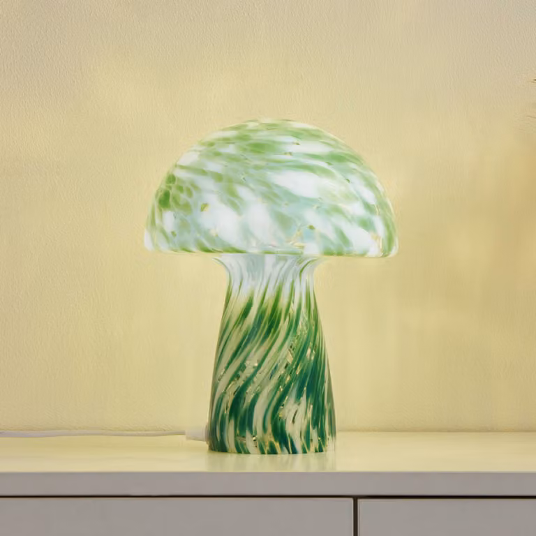 Lampada da tavolo Hubi Lindby, Verde, Soggiorno / Sala da pranzo, Vetro, Moderno, Lampada da tavolo