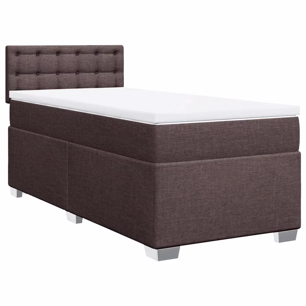 Letto Ibrido vidaXL con Giroletto a Molle e Materasso, Marrone e Bianco, L 90 cm x P 200 cm – 2