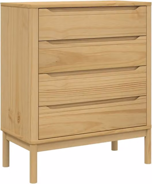 Cassettiera FLORO Marrone Cera in Legno Masselo di Pino CFW6816947