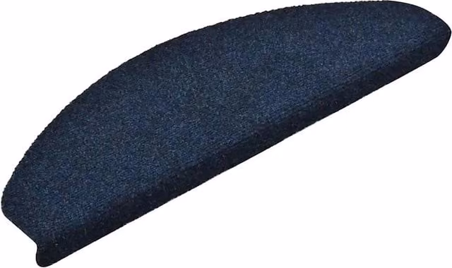 Set di 30 tappetini autoadesivi per scale DESIGN IN, forma semicircolare, colore blu, L: 65 cm, P: 21 cm, H: 2,5 cm – 1