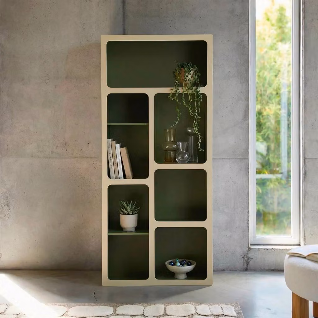 Libreria Sweeek in legno e MDF con schienale, disponibile in vari colori, L 80 cm x P 40 cm x H 180 cm – 2