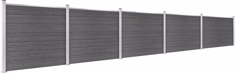 Set di elementi di recinzione WPC 872x146 cm nero