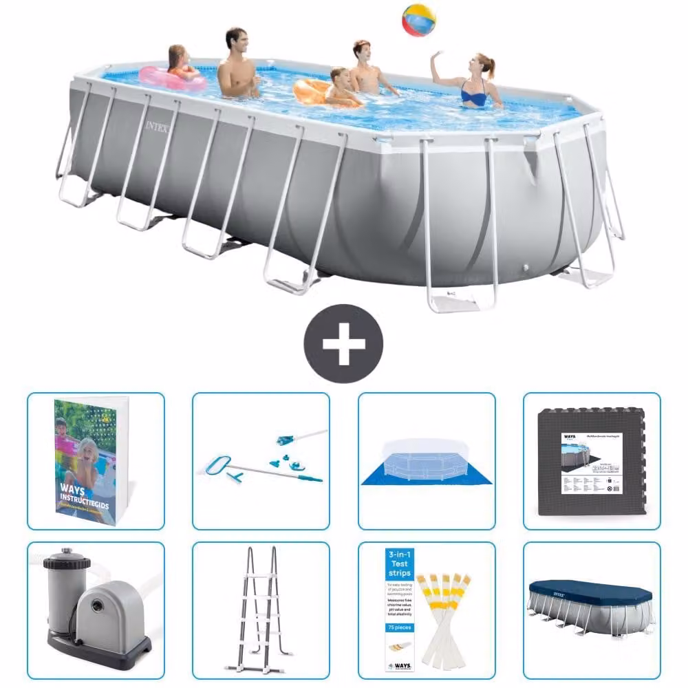 Piscina ovale con struttura a telaio Prism - 610x305x122 cm - 7 pezzi - Modello S565