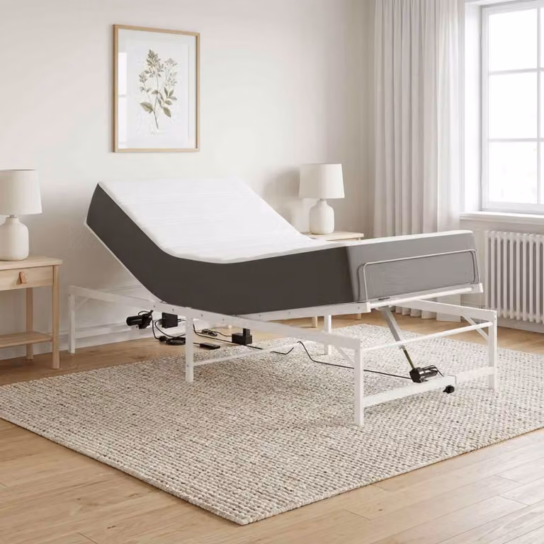 vidaXL Telaio Letto Elettrico Regolabile in Metallo Bianco L 80 x P 200 cm