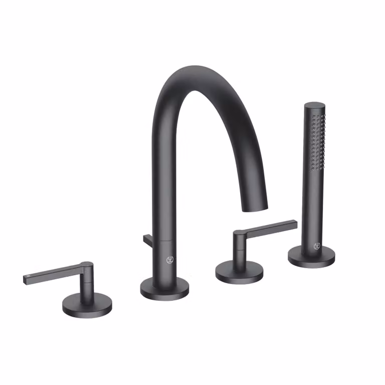 KLUDI NOVA FONTE PURISTIC Mitigeur de bain et de douche, montage sur pied, montage sur bord de carrelage à quatre trous, 204253915, 204253915