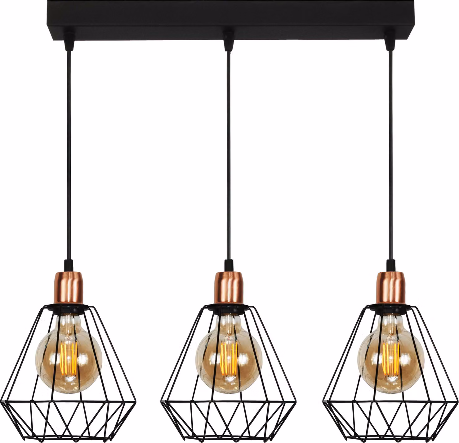 Lampada a sospensione industriale in stile loft, nera, TARIS 14-502
