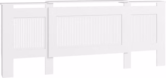 Copertura per termosifone HOMCOM con design a lamelle in MDF, lunghezza regolabile da 125 a 201 cm, colore Bianco