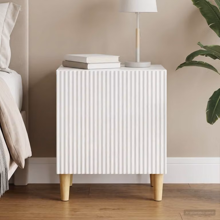 vidaXL Armadio da Notte Moderno Bianco Lucido L: 43 cm, P: 34,5 cm, H: 50 cm