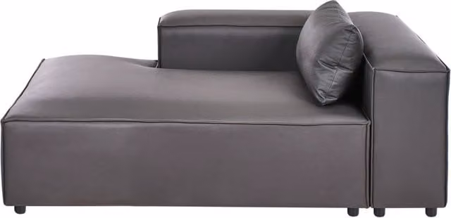 Chaise Lounge moderna lato destro con Rivestimento in ecopelle nero stile moderno