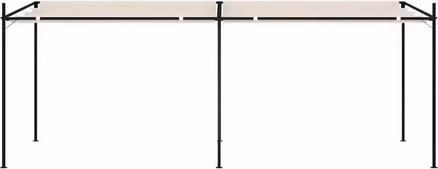 Gazebo con Tetto Retrattile 600x300x233 cm Crema 313632