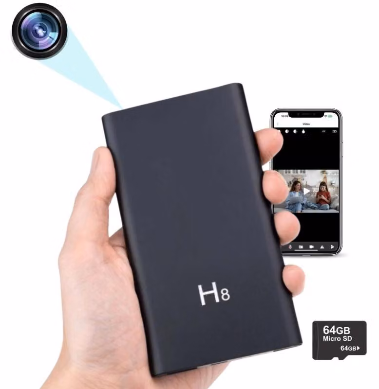 Mini Telecamera iUni H8, Wi-Fi, 64GB, Full HD, Visione Notturna, 5000mAh